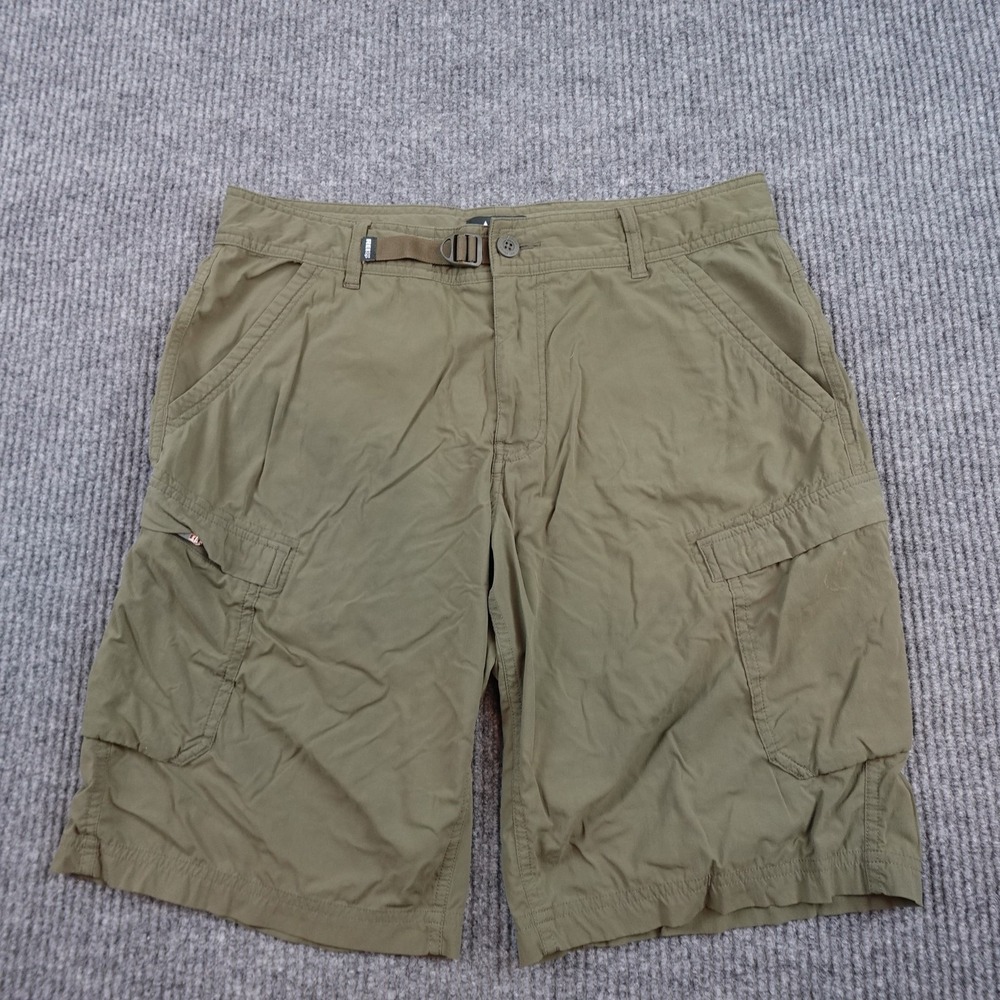 REI Co-op Cargo Shorts Mens 34 Green Nylon Stretch Hiking Outdoor 10 Inseam